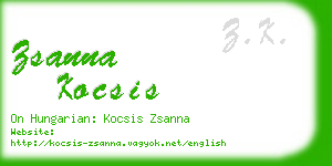 zsanna kocsis business card